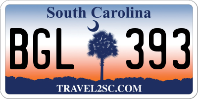 SC license plate BGL393