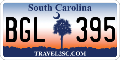 SC license plate BGL395