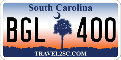 SC license plate BGL400