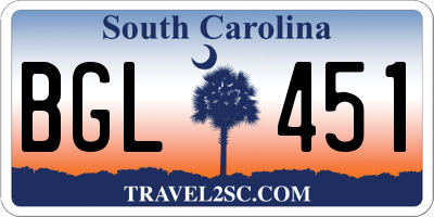 SC license plate BGL451