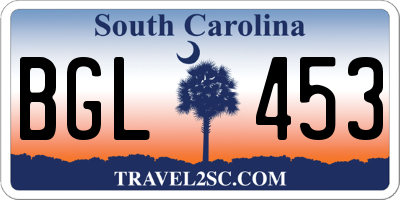 SC license plate BGL453