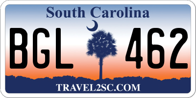 SC license plate BGL462