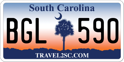 SC license plate BGL590