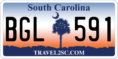 SC license plate BGL591