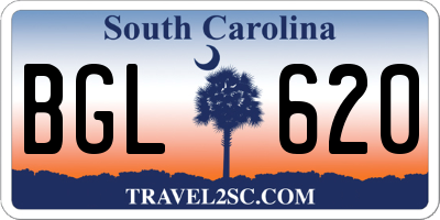 SC license plate BGL620