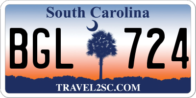 SC license plate BGL724