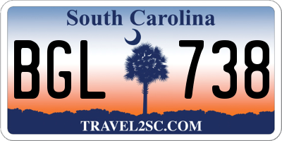 SC license plate BGL738