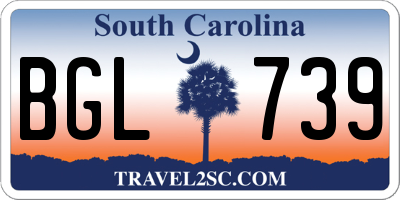 SC license plate BGL739