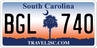 SC license plate BGL740