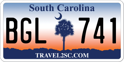 SC license plate BGL741
