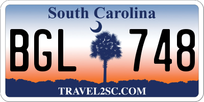 SC license plate BGL748