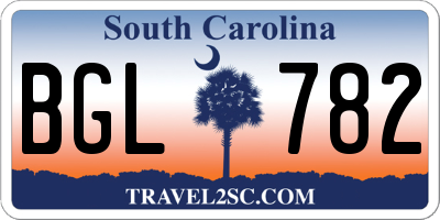 SC license plate BGL782
