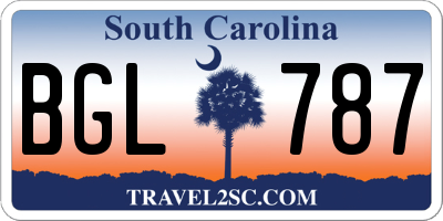 SC license plate BGL787