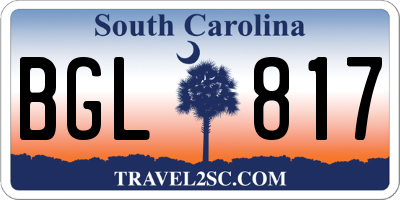 SC license plate BGL817