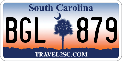 SC license plate BGL879