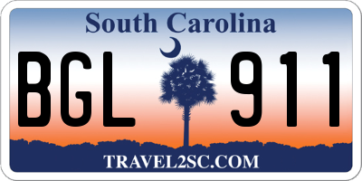 SC license plate BGL911