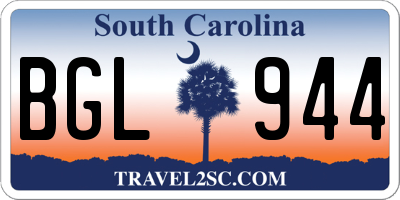 SC license plate BGL944
