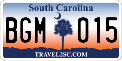 SC license plate BGM015