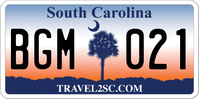 SC license plate BGM021