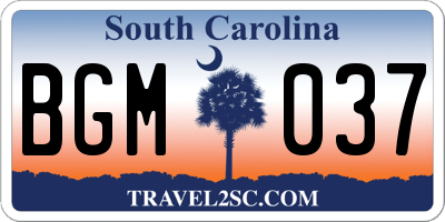 SC license plate BGM037