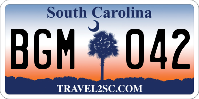 SC license plate BGM042