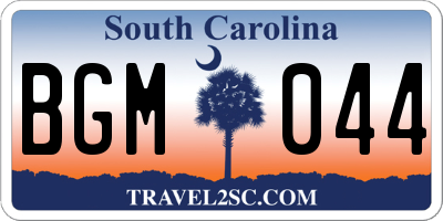 SC license plate BGM044