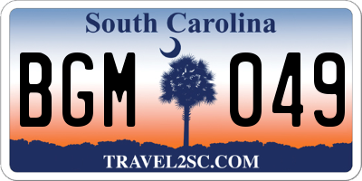 SC license plate BGM049