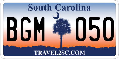SC license plate BGM050