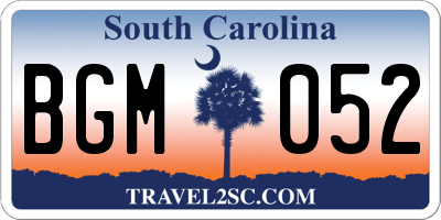 SC license plate BGM052