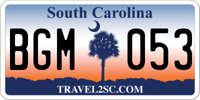 SC license plate BGM053
