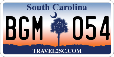 SC license plate BGM054