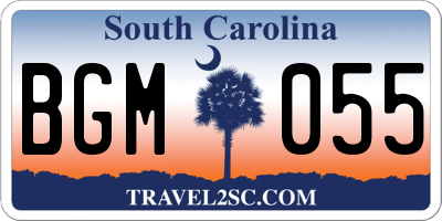 SC license plate BGM055