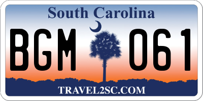 SC license plate BGM061