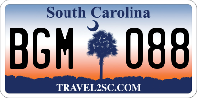 SC license plate BGM088