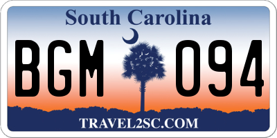 SC license plate BGM094