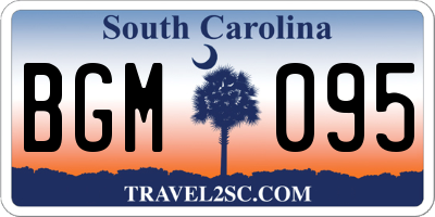 SC license plate BGM095