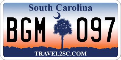 SC license plate BGM097