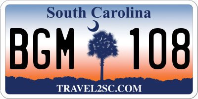 SC license plate BGM108