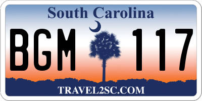 SC license plate BGM117