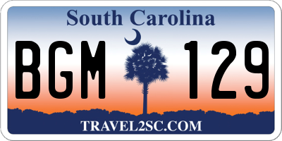 SC license plate BGM129