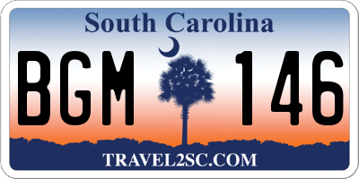 SC license plate BGM146