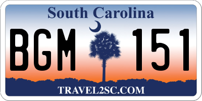 SC license plate BGM151