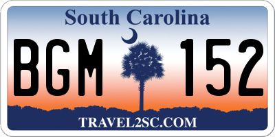 SC license plate BGM152