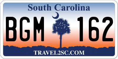 SC license plate BGM162
