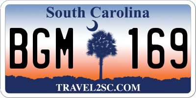 SC license plate BGM169