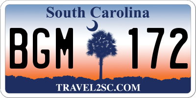 SC license plate BGM172