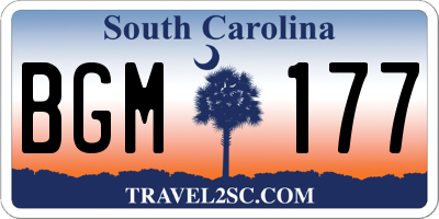 SC license plate BGM177