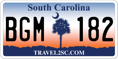 SC license plate BGM182