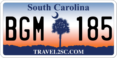 SC license plate BGM185