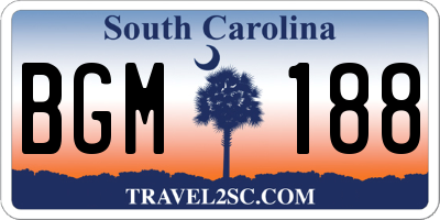 SC license plate BGM188